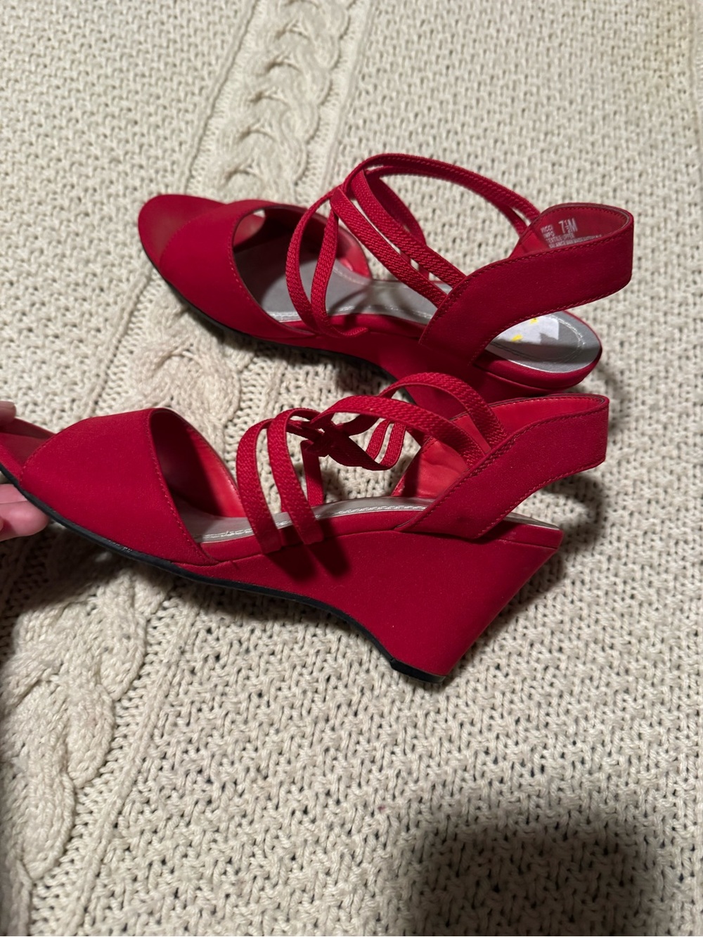 Impo Crimson Strappy Slingback Wedge Heels - Picture 9 of 9